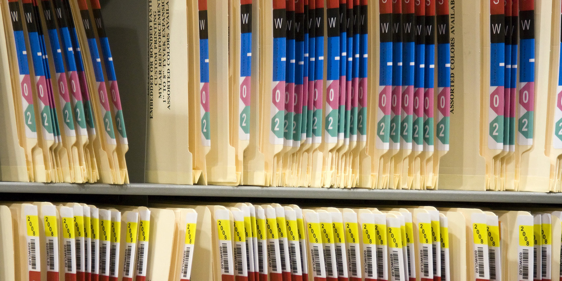 Generic Medical Record Folders on a shelf