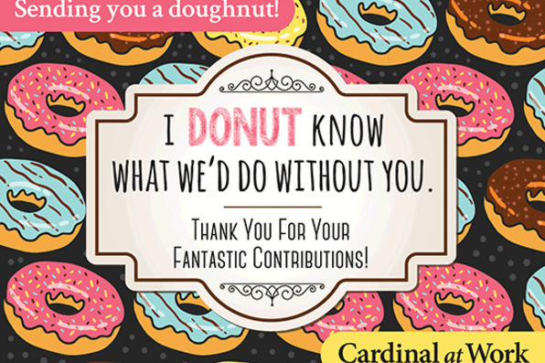Donut background card with text 