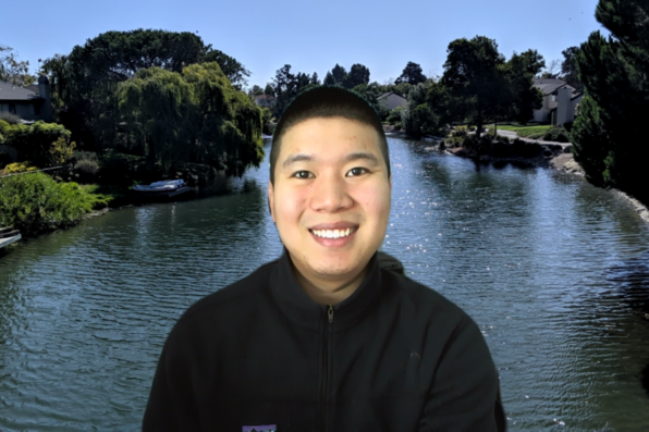 Alan Tan with virtual background of Alameda