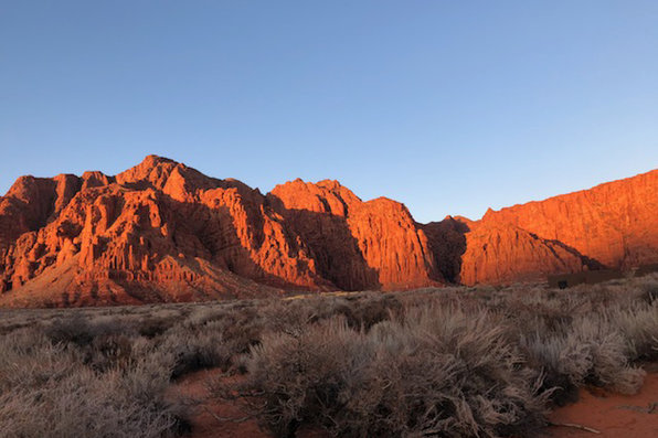 Red rock during sunset
