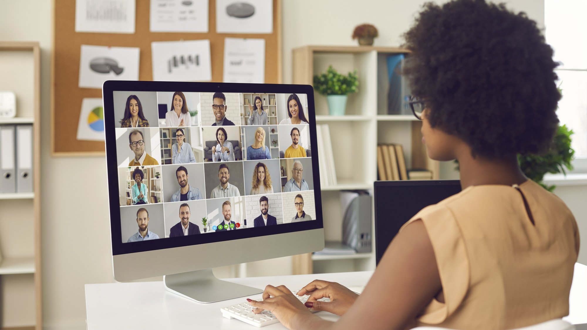 woman participating in a virtual meeting