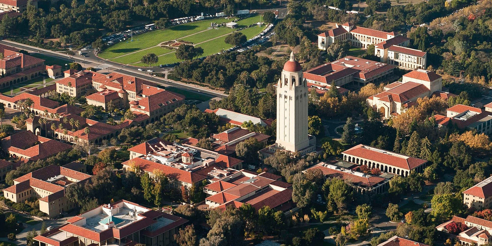 Aerial view of the Stanford campus
